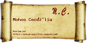 Mohos Cecília névjegykártya